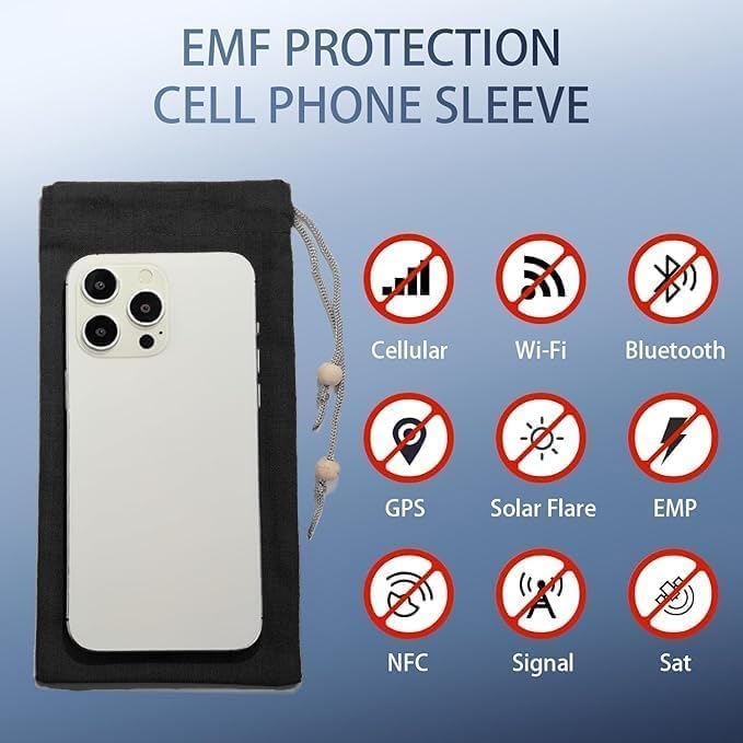 HAQuake EMF Cell Phone Sleeve fo Phone Pouch, High-Shield EMF Blocking Pouch, 100% Silver Fibers forDigital Security, Signal Blocking, Anti-EMP Radiation Bag for Privacy Protection. (Black) - Image 4